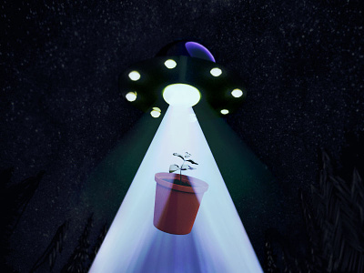 UFO 3d abduction blender plant pot space spacecraft ufo