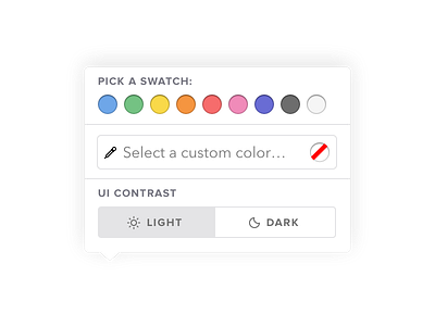 Color picker colors colours custom icons input popup swatches switches ui