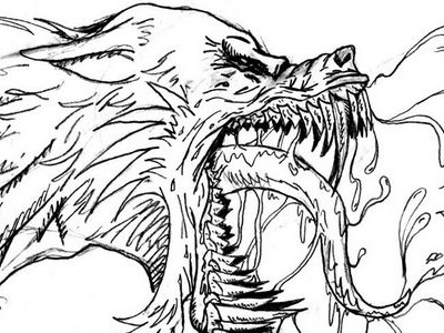 Werewolf / Lycan animal comic illustration lycan pencil spit teeth tongue werewolf wolf