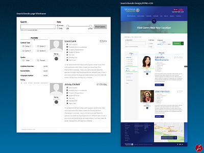 Search Results and Profile Wireframes & Designs/HTML+CSS health healthcare wireframes wireframes and designs