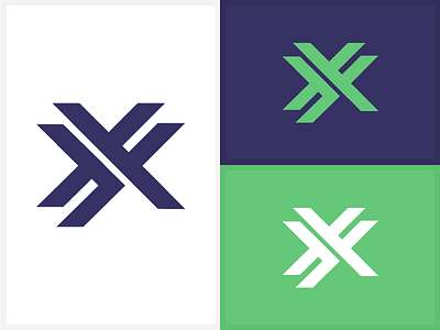 "XX" Isotype/Symbol for logo blue green purple x x abstraction x logo