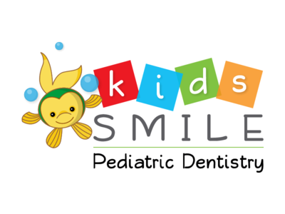 Logo Kids Smile Pediatric Dentistry colorful dentist fish kids logo pediatric smile