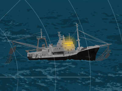 Illegal fishing boat boat illustration