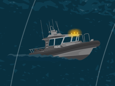 Police boat illustration police boat