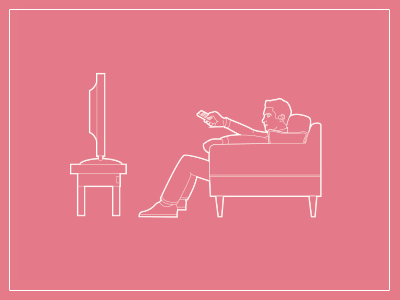 Lazy Satruday couch illustration