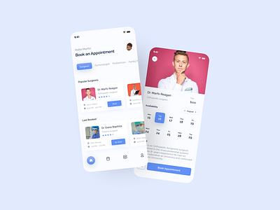 Doctors Appointment App app design minimal mobile ui ui ux