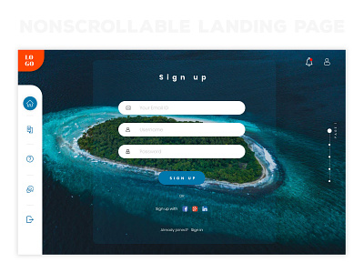 Landing page with no scroll