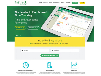 Biotrack technology time tracking technology web design website