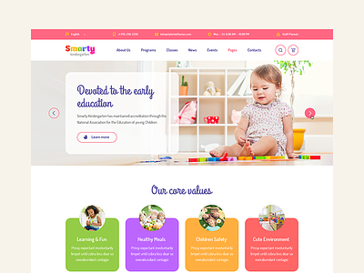 Smarty Kindergarten - Education WordPress theme baby education kindergarten learning premiumthete smarty themeforest wordpress