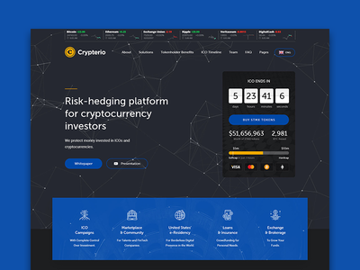 Crypterio ico landing page and cryptocurrency wordpress theme