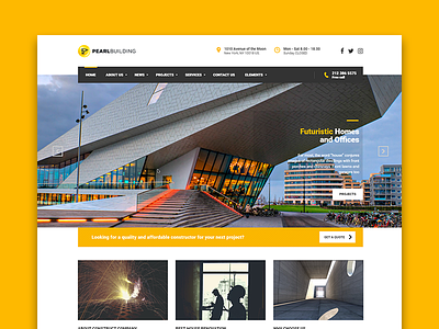 Pearl for construction companies, architects and designers architect construction designer pearl template theme themeforest wordpress wp