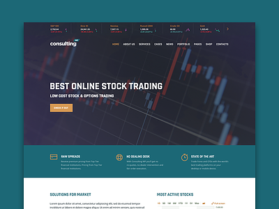 Davos Layout for Consulting WP Theme business consulting stock market themeforest trading wordpress theme