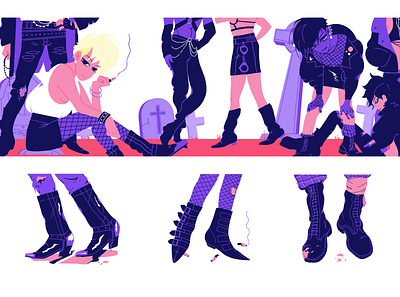 Love Letter to 80's Goths & Post-punks blog design editorial editorial illustration fashion goth illustration lifestyle