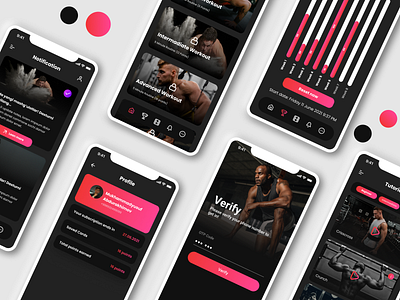 YesU - Fitness Application Mobile App Design branding design fitness logo mobile ui ux