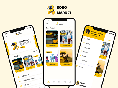 Robotics ECommerce Store design branding ecommerce market mobile robot robotics shop shopify ui ux