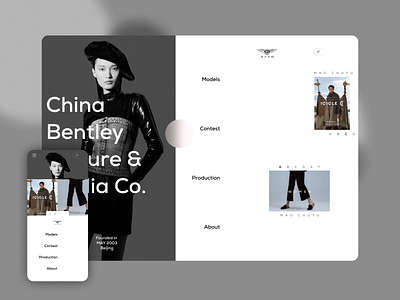 China Bentley Culture & Media agency bentley fashion figma minimalistic mobile app mobile ui ui ux web design