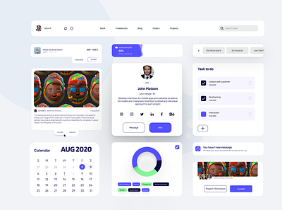 UI kit Freelance minimalistic ui design ui elements