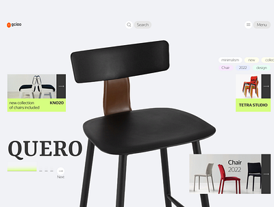 GCIAO CHAIRS branding design e com e commerce figma minimalistic ui web