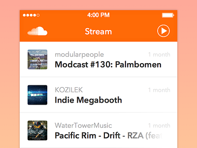 SoundCloud for iOS 7 app ios7 iphone player sketch soundcloud tycho