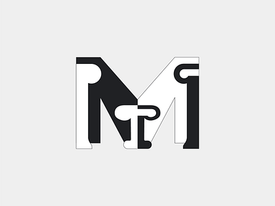 M black creative design font illustration lettering minimal vector web white