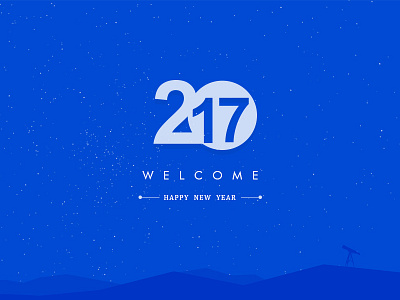 Happy New Year! 2017 font number paper typography