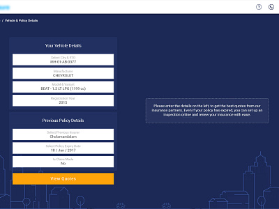 Car Insurance business car commercial form insurance quote step ui ux web