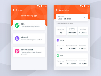 OneGo PoS - Commission android app commission creative design insurance interface product sketchapp ui ux