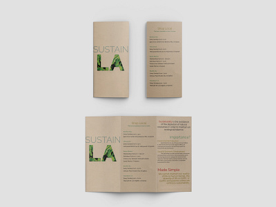 Sustain LA brochure design brochure mockup design print recycled paper sustainability