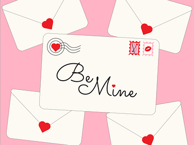 Be Mine Letter graphic design illustrator vector