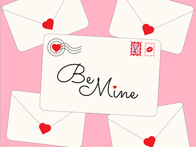 Be Mine Letter graphic design illustrator vector