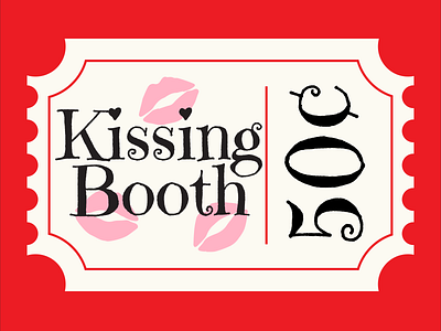 Kissing Ticket design digital art graphic design holidays illustration illustrator valentines day