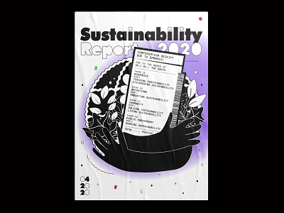 Sustainability Report 2020 Poster earth hands magazine planet plants poster poster design receipt report sustainability