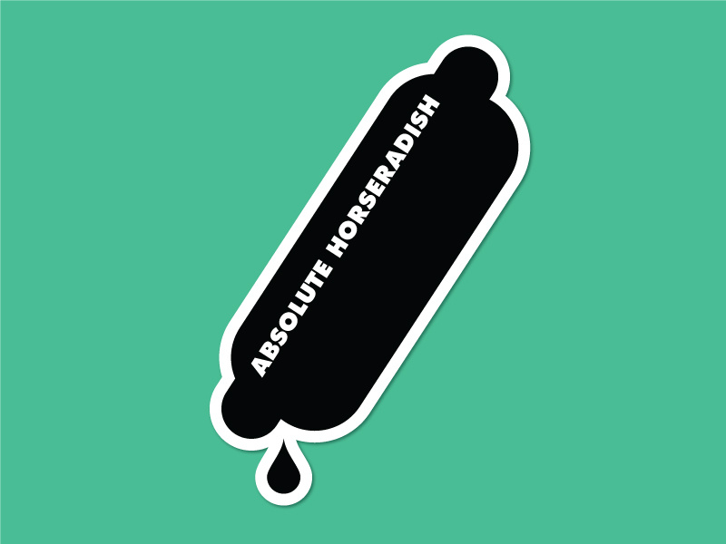 Absolute Horseradish Stickers sticker sticker mule hotdogs zine
