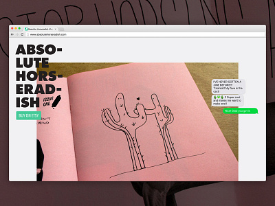 Absolute Horseradish Website hot dogs illustration web design website zine