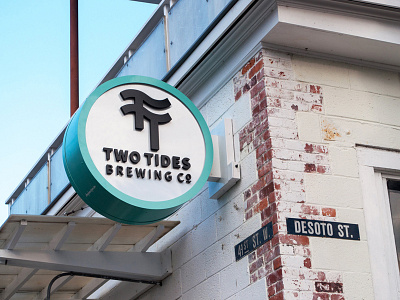 Two Tides Brewing Co. Sign beer branding brewery logo savannah sign