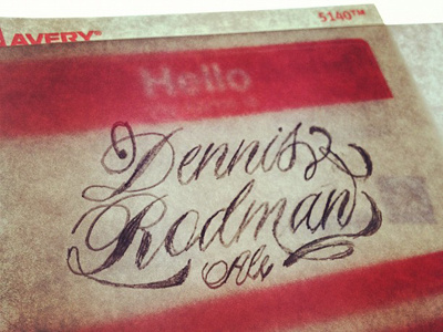 Dennis Rodman Ale Label Pencil Sketch