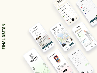 Stock'd Grocery Aide Mockups branding design clean ui dashboard ui human centered design innovation ui design user center design user experience