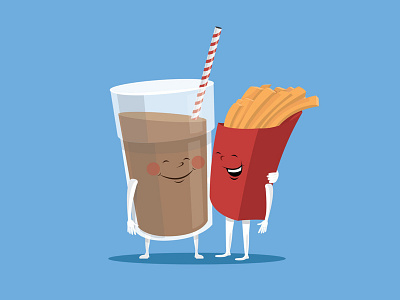 Fries and Shake brand design creative direction design illustration