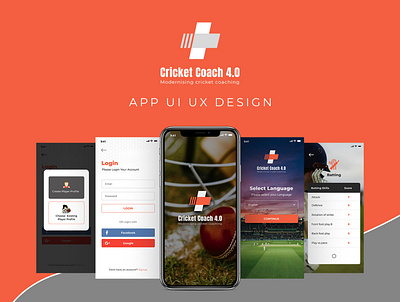 Cricket Coaching App android app app app design coaching cricket logo ui ui ux uiux
