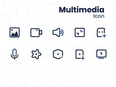 Mulitmedia Icon branding design icon icon design icon set iconography icons illustration logo ui