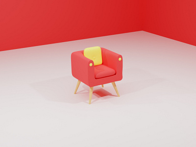 Single Sofa 3D 3d 3d art branding illustration logo