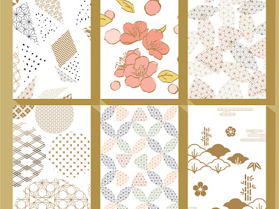 Japanese pattern vector. Cherry blossom hand drawn template back abstract abstraction asian background bamboo banner bonsai chinese circle flower geometric illustration japanese modern pattern vector