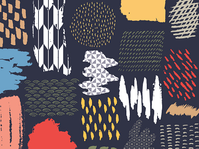 Japanese pattern vector. Brush strokes texture background