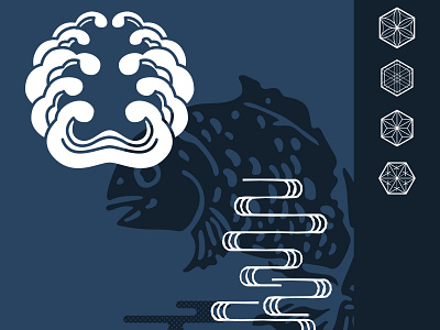 Japanese crest template. Japanese pattern background.