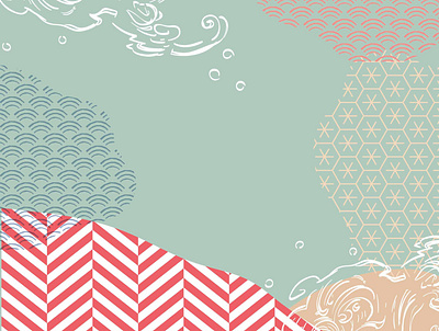 Japanese template vector. Cloud shape with geometric pattern abstract asian background banner border chinese frame geometric illustration japanese modern pattern vector wave