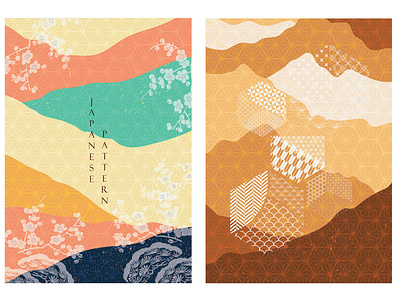 Japanese template with Geometric pattern vector. abstract asian background banner bonsai cherry cherryblossom chinese curve elements geometric illustration japanese modern pattern vector