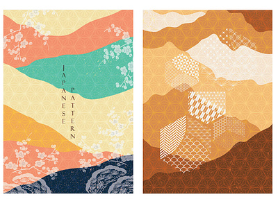 Japanese template with Geometric pattern vector.