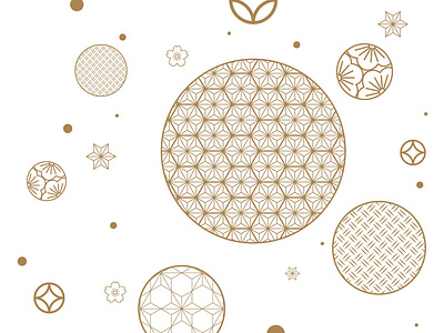 Circle pattern vector. Gold geometric template. Japanese abstract asian background banner chinese circle composition flower geometric illustration japanese modern pattern vector