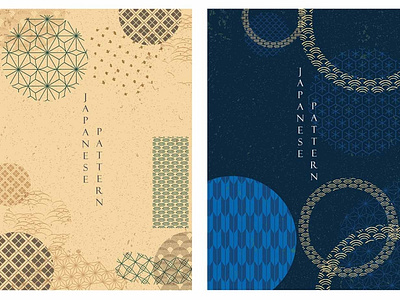 Japanese template vector. Geometric background with Japanese pat