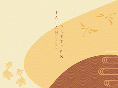 Japanese background with icon vector. Landscape pattern vintage by  marukopum on Dribbble